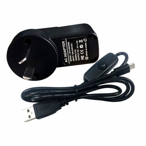 Raspberry Pi 5V 2A Power Supply with On Off Button USB Cable PHI1001974 Phipps Electronics 2