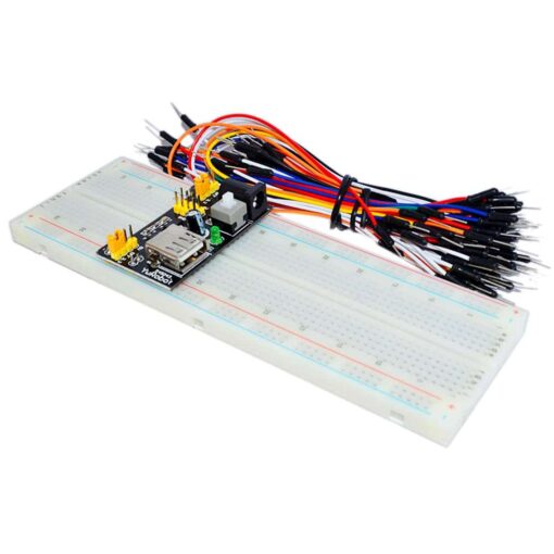 830 Point Breadboard with Power Supply and 65pcs Jumper Cables – MB102 4