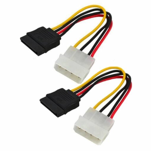 15 Pin SATA Female to Molex IDE 4 Pin Male Power Adapter Cable – Pack of 2 PHI1001910 Phipps Electronics 2