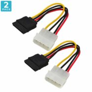 15 Pin SATA Female to Molex IDE 4 Pin Male Power Adapter Cable – Pack of 2 2