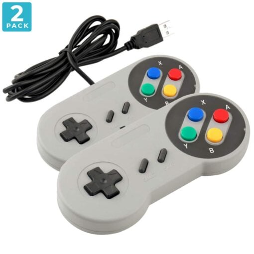 Super Nintendo Style USB SNES Retro Game Controller – Pack of 2 PHI1001867 Phipps Electronics 2