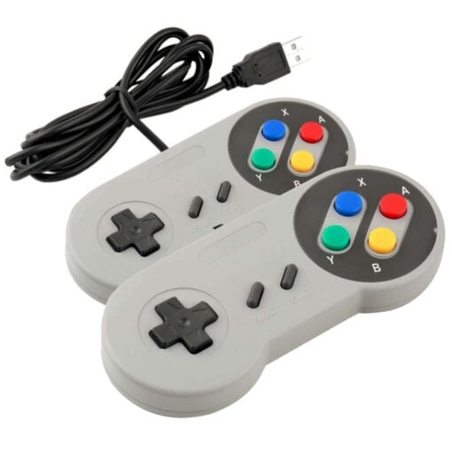 Super Nintendo Style USB SNES Retro Game Controller – Pack of 2 5