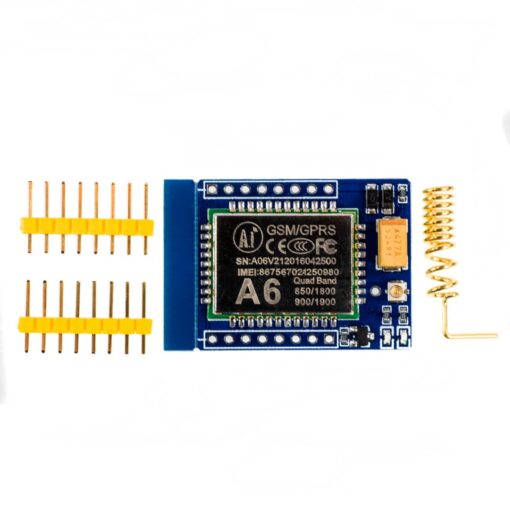 A6 Mini GPRS/GSM Module Board with Antenna and Sim Card Slot Quad Band 850 900 1800 1900 MHz PHI1001385 Phipps Electronics 2