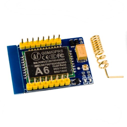 A6 Mini GPRS/GSM Module Board with Antenna and Sim Card Slot Quad Band 850 900 1800 1900 MHz PHI1001385 Phipps Electronics 6