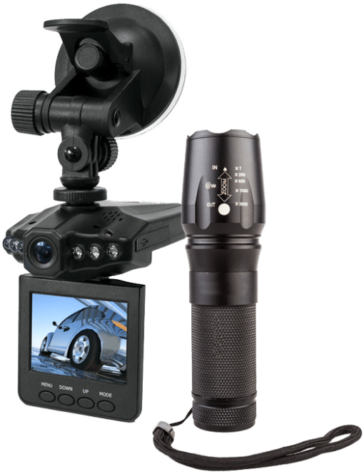 2.5″ inch Car Dashboard Camera and Bonus LED Flashlight PROMO10958 Phipps Electronics 2