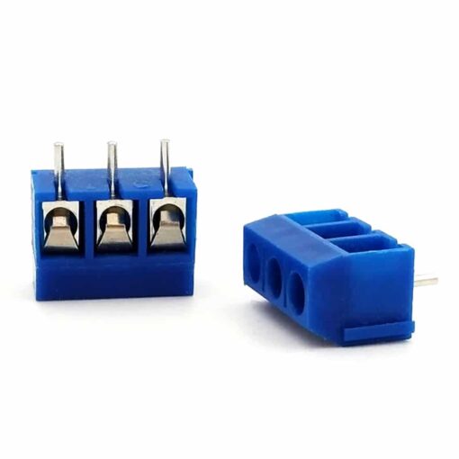 3 Pin 5mm Blue Terminal Block Screw Connector – Pack of 10 3