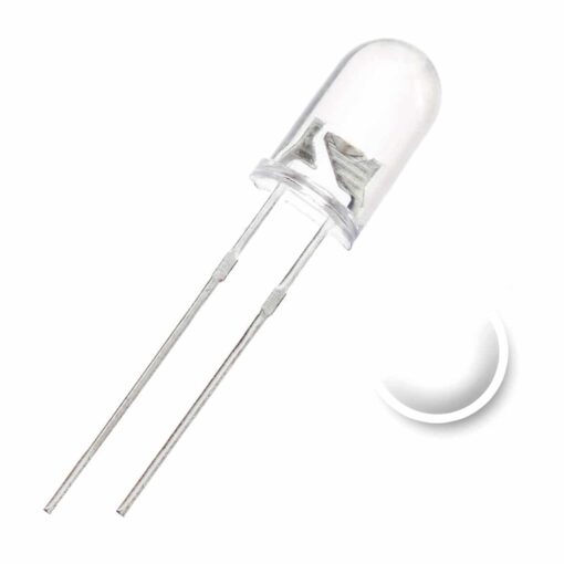 5MM Bright White Water Clear Lens LED Diode – Pack of 50 PHI1001526 Phipps Electronics 2