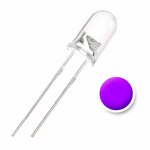 5MM Purple Water Clear Lens LED Diode – Pack of 50 PHI1001528 Phipps Electronics 2