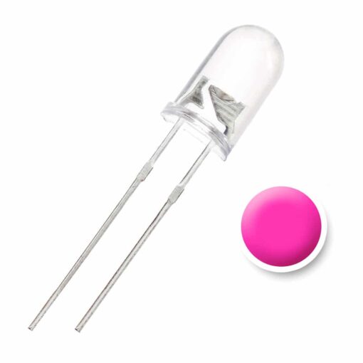 5MM Pink Water Clear Lens LED Diode – Pack of 50 PHI1001529 Phipps Electronics 2