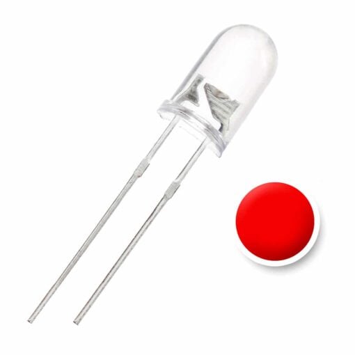 5MM Red Water Clear Lens LED Diode – Pack of 50 PHI1001521 Phipps Electronics 2