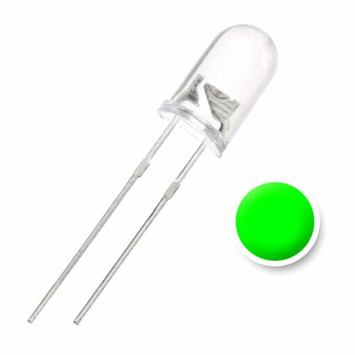 5MM Green Water Clear Lens LED Diode – Pack of 50 PHI1001523 Phipps Electronics 2