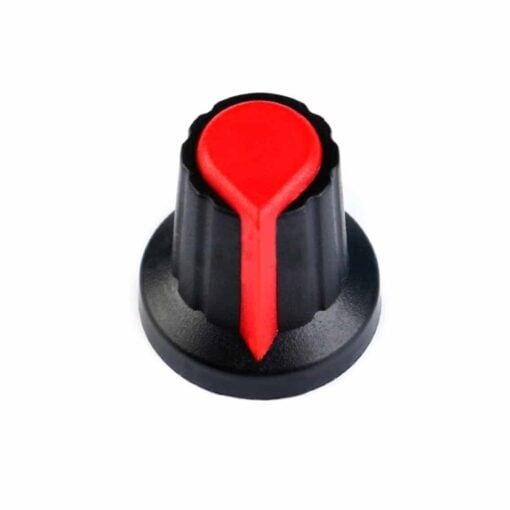 WH148 AG2 Potentiometer Black Red Top and Spline 15mm Plastic Knob – Pack of 10 PHI1001652 Phipps Electronics 2