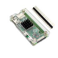 Raspberry Pi Zero W Clear Case with GPIO Header Pins and Heat Sink