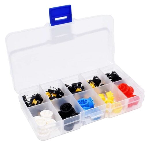Tactile 4 Pin Micro Button Switch Kit with Caps – Pack of 25 PHI1001861 Phipps Electronics 2