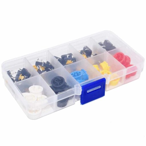 Tactile 4 Pin Micro Button Switch Kit with Caps – Pack of 25 PHI1001861 Phipps Electronics 3
