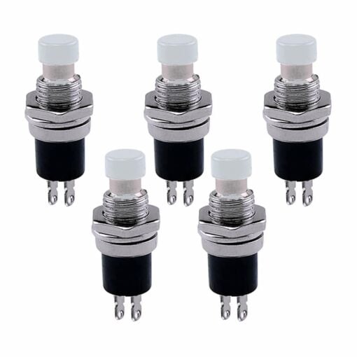 White Push Button Switch PBS-110 – Pack of 5 2