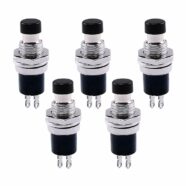 Black Push Button Switch PBS-110 – Pack of 5 2
