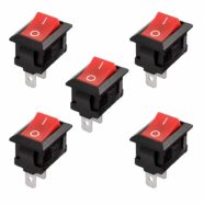 2 Pin SPST KCD11 Red and Black Rocker Switch – Pack of 5 PHI1002299 Phipps Electronics