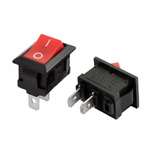 2 Pin SPST KCD11 Red and Black Rocker Switch – Pack of 5 PHI1002299 Phipps Electronics 3