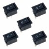 2 Pin SPST KCD11 Black Rocker Switch - Pack of 5
