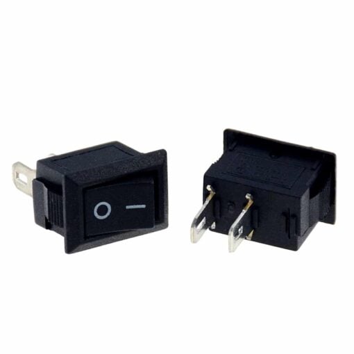 2 Pin SPST KCD11 Black Rocker Switch – Pack of 5 3