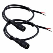 Female DC Jack Plug Adapter 0.5M Cable 5.5mm x 2.1mm – Pack of 2 PHI1002147 Phipps Electronics