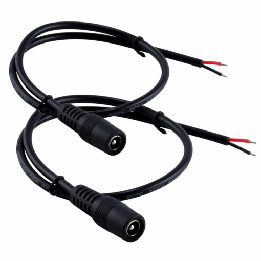 Female DC Jack Plug Adapter 0.5M Cable 5.5mm x 2.1mm – Pack of 2 PHI1002147 Phipps Electronics 2