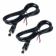 Male DC Jack Plug Adapter 0.5M Cable 5.5mm x 2.1mm – Pack of 2 PHI1002150 Phipps Electronics