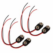 9V Hard Shell Battery Snap Side Connector with Tinned Ends – Pack of 4 PHI1002313 Phipps Electronics
