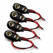 9V Battery Snap Side Connector with Tinned Ends – Pack of 4 PHI1002314 Phipps Electronics