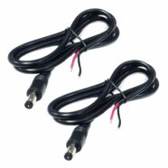 Male DC Jack Plug Adapter 1M Cable 5.5mm x 2.1mm – Pack of 2 PHI1002151 Phipps Electronics