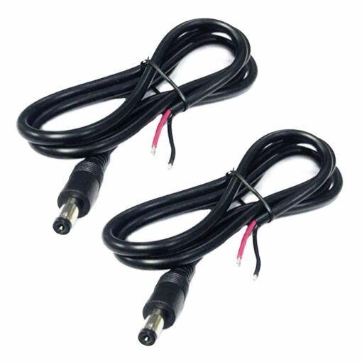Male DC Jack Plug Adapter 2M Cable 5.5mm x 2.1mm – Pack of 2 PHI1002152 Phipps Electronics 2