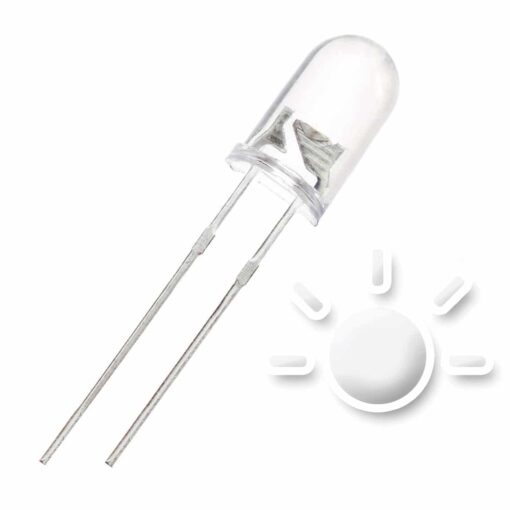 5MM White Flashing Water Clear Lens LED Diode – Pack of 25 PHI1002322 Phipps Electronics 2