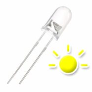 5MM Yellow Flashing Water Clear Lens LED Diode – Pack of 25 PHI1002323 Phipps Electronics