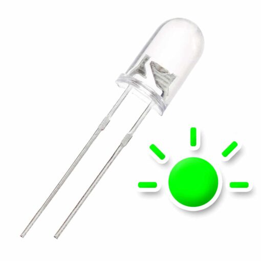 5MM Green Flashing Water Clear Lens LED Diode – Pack of 25 2