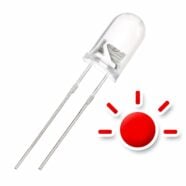 5MM Red Flashing Water Clear Lens LED Diode – Pack of 25 PHI1002325 Phipps Electronics