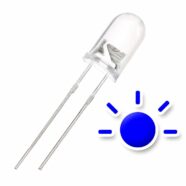 5MM Blue Flashing Water Clear Lens LED Diode – Pack of 25