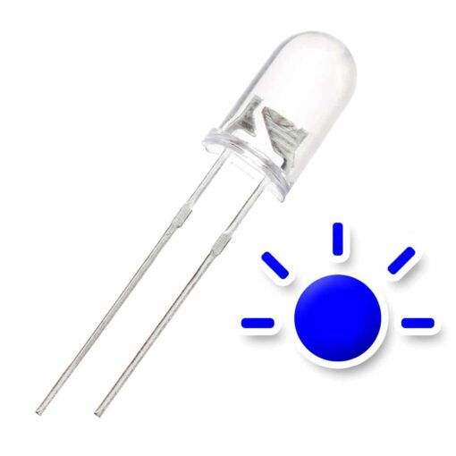 5MM Blue Flashing Water Clear Lens LED Diode – Pack of 25 PHI1002326 Phipps Electronics 2