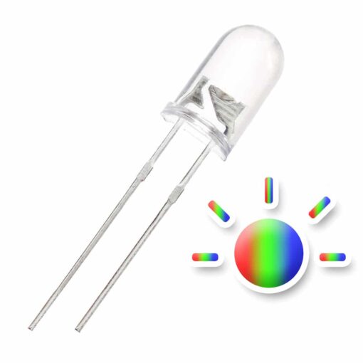 5MM RGB Flashing Water Clear Lens LED Diode – Pack of 25 PHI1002327 Phipps Electronics 2