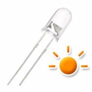 5MM Orange Flashing Water Clear Lens LED Diode – Pack of 25 3