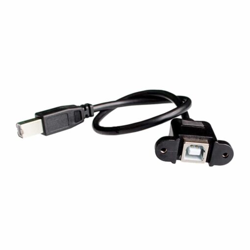 USB B Male to Female 30cm Cable Panel Mount 3