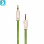 Auxiliary 3.5mm Jack to Jack Male Cable – Pack of 5 (Green) 2