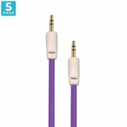 Auxiliary 3.5mm Jack to Jack Male Cable – Pack of 5 (Purple) 2