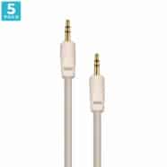 Auxiliary 3.5mm Jack to Jack Male Cable – Pack of 5 (White)