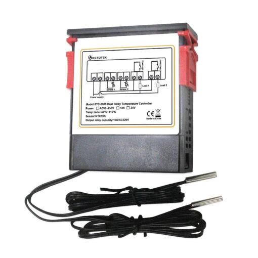 12V DC Dual Digital Temperature Controller – STC-3008 3