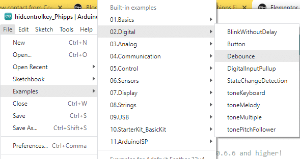 switch debounce example code in Arduino