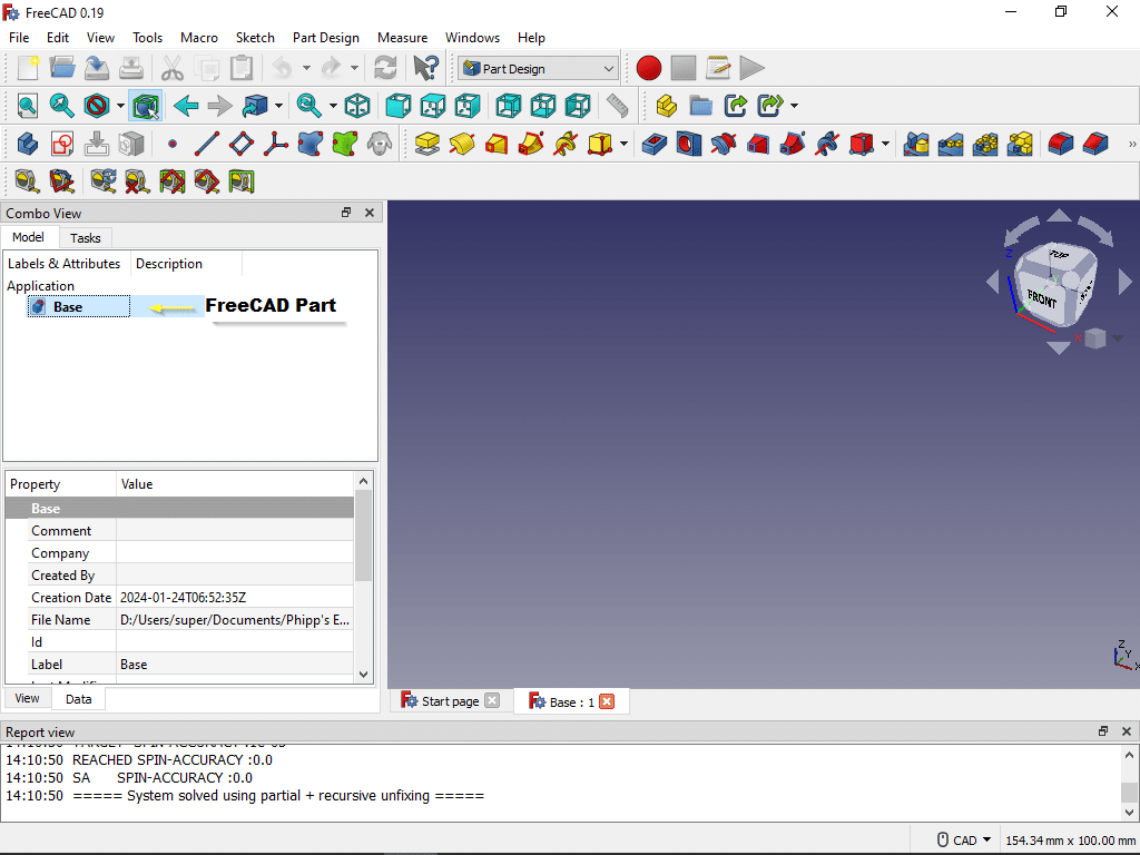 New FreeCAD Part