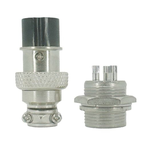 GX16-3 3 Pin Metal Male Female Aviation Plug Connector – Pack of 2 PHI1003218 Phipps Electronics 3