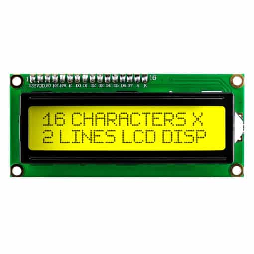 1602 Black on Yellow LCD Display Board Module PHI1003264 Phipps Electronics 2