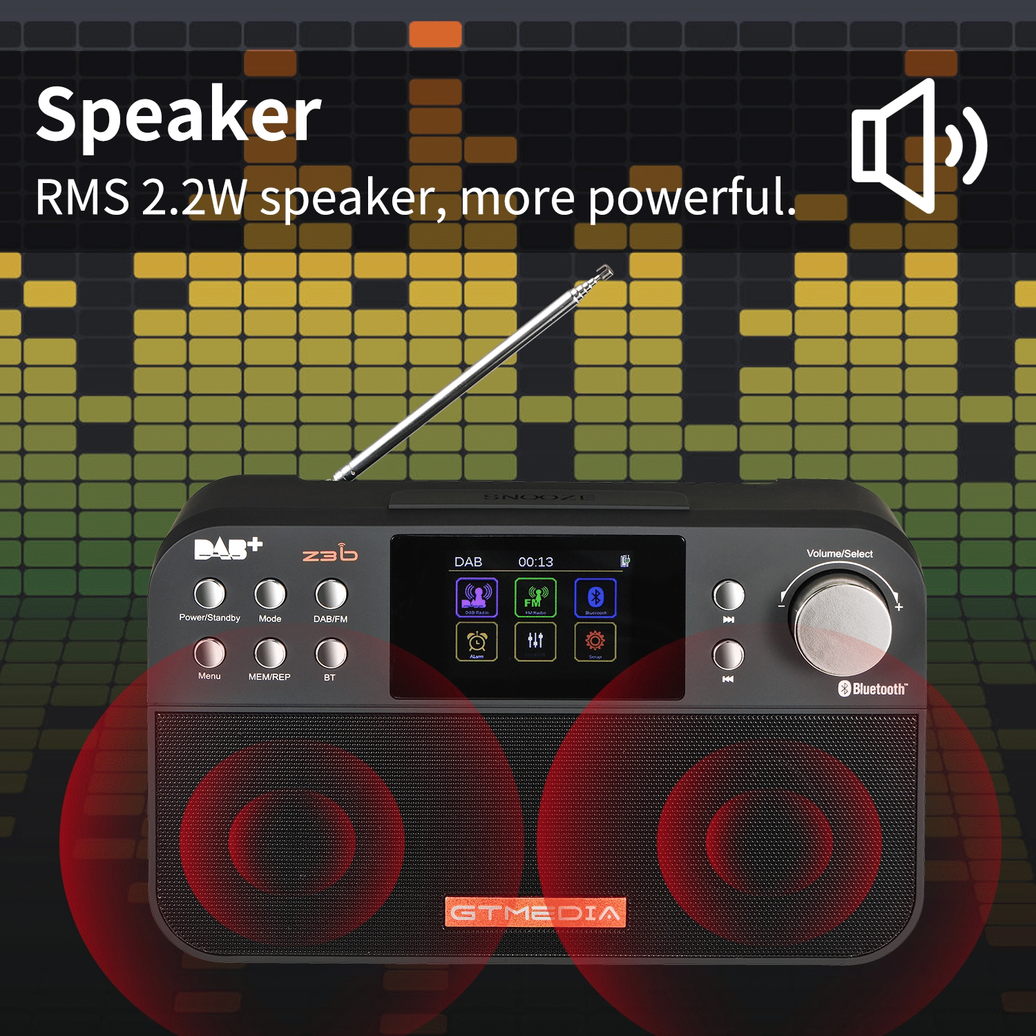 DAB+ Radio with Bluetooth Speaker and FM Tuner – Colour Display 10